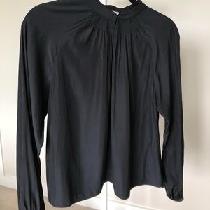Aritzia Wilfred Black High Neck Blouse